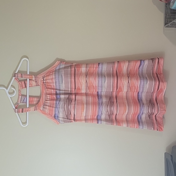 Prana Dresses & Skirts - PrAna Racerback Quinn Dress sz L Sleeveless Stretch Shelf Bra Southwest Striped